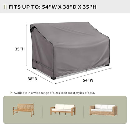KylinLucky Outdoor Patio Sofa Cover fit 54 x 38 x 35 inch, 53 x 37, 52 x 36 Waterproof Weatherproof Heavy Duty 600D Garden Furniture Cover for Outside Sofa Couch