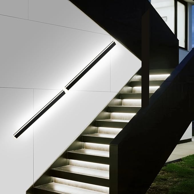 VEVOR Outdoor Wall Lights, 2 Pack, 59.1 Inch Long Strip Modern Exterior Wall Sconce Light Fixtures, 2700K-6000K, IP65 Waterproof Anti-Rust, Dimmable Outside Wall Mount Lighting, for House Porch Garage