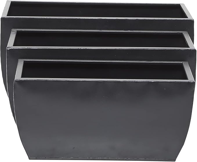 CosmoLiving by Cosmopolitan Metal Indoor Outdoor Planter, Set of 3 20", 18", 16"W, Black