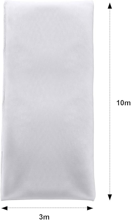 Zonon 10 x 33ft Mosquito Netting Garden Insect Bug Mesh Netting Garden Patio Mesh Screen Net Fly Insect Bug Bird Net Barrier for Patio Balcony Porch Gazebo Vegetables Fruits Plant Protection(White)
