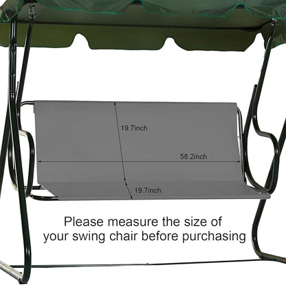 Outdoor Porch Swing Seat Cover Replacement,600D Thickened Oxford Waterproof Swing Replacement Cushion Fabric Covers for 3-Seater Patio Garden Yard Chair Bench (Gray, 58.2 x 19.7 x 19.7 Inch)