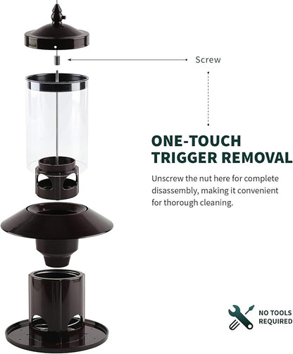 Squirrel-Proof Bird Feeder for Outdoor Hanging Wild Bird Seeds.
