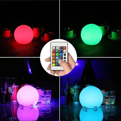 LED Mood Ball Light, Rechargeable LED Bedside Table Lamp,Night Light with 16 Color Change and 4 Flash Modes,Suits for Outdoor Indoor Decoration (12CM/4.7 inch Ball)