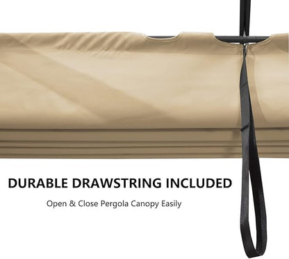 Pergola Shade Cover Replacement Canopy Top Compatible with 10 X 10 ft 6-Bar Pergola Frames - Beige (Canopy Size 116" W x 95" L, Canopy Top Only)