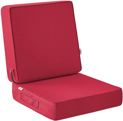 IPYNBAP Outdoor Cushions, Outdoor Chair Cushions 19x19x3 Inch, Cushions for Outdoor Furniture with Removable Cover, Waterproof & Fade Resistant Outdoor Seat Cushions for Patio, Lawn, Burgundy