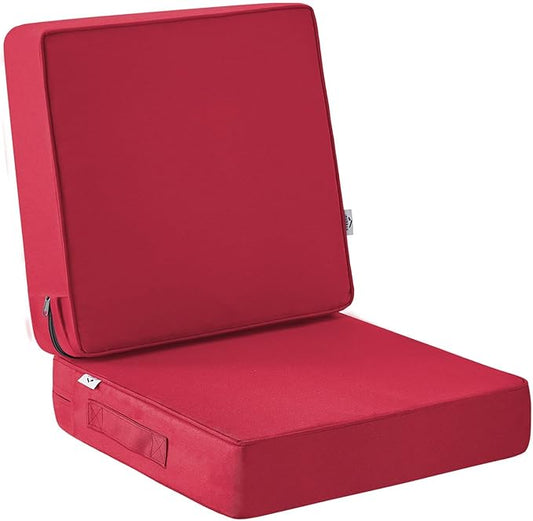 IPYNBAP Outdoor Cushions, Outdoor Chair Cushions 19x19x3 Inch, Cushions for Outdoor Furniture with Removable Cover, Waterproof & Fade Resistant Outdoor Seat Cushions for Patio, Lawn, Burgundy