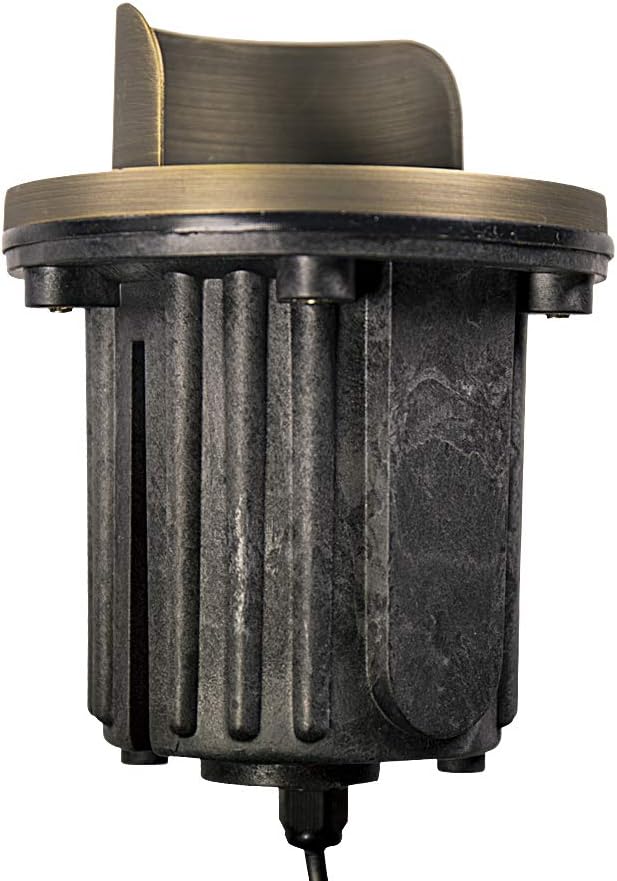 12V Brass In-Ground Well Light (Shielded Top) with 5W 2700K Warm White MR16 LED Bulb for Low Voltage Landscape Lighting of Outdoor Pathway, Garden, Shrubs, Columns or Trees