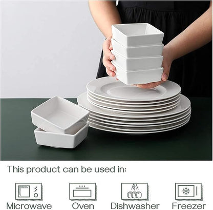 DOWAN Creme Brulee Ramekins 6 oz Oven Safe, Small Ceramic Square Ramekin, Custard Cups Souffle Baking Dish, Dipping Bowls Soy Sauce Dish Appetizer Plates, Set of 6, Soft White