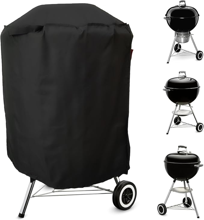Premium Grill Cover Fits Weber 22" Jumbo Joe,22" Original & Premium Kettle Charcoal Grill,Weber/Joyfair/Megamaster/Papapacks/GRILIFE/Green Party 18" Kettle Charcoal Grill