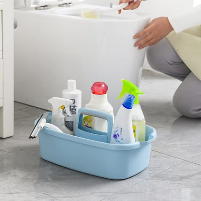 Large Cleaning Supplies Caddy Portable Shower Basket Supply Organizer with Handle Plastic Bucket Tool Storage for Bathroom, Bedroom, Kitchen, College Dorm, Garden, Blue