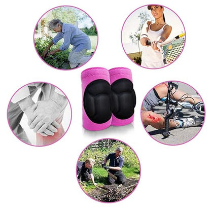 Women Knee Pads for Cleaning House Floors,Gardening Work, Carpet, Weeding,kneepads with Soft Inner Liner, Adjustable knee pads Suitable for Kneeling on Garden,Flooring Yard,Pink S (1 Pair)