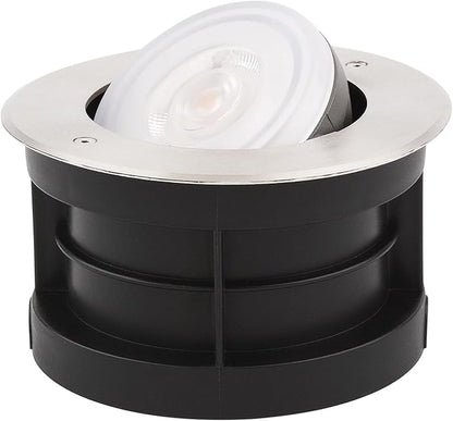 Angle-Adjustable Led Inground Light for Gardens-Outdoor LED Well Lights,Landscape Pathway In-Ground Lighting Fixtures,Buried lamp,Low Voltage,IP65, Stainless Steel (48 Watts)