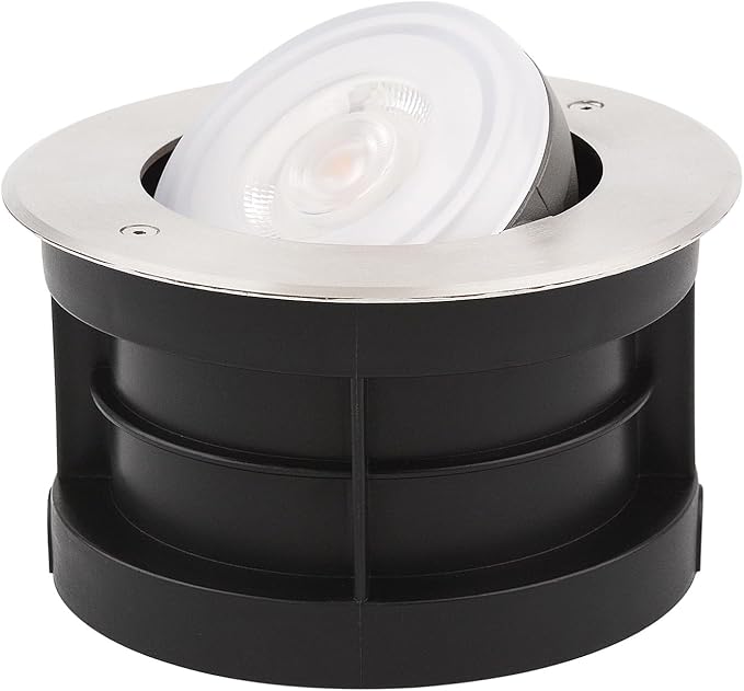 Angle-Adjustable Inground Light for Gardens-Outdoor LED Well Lights,Landscape Pathway In-Ground Lighting Fixtures,Buried lamp,Low Voltage,IP65, Stainless Steel(24 Watts)