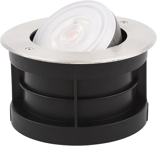 Angle-Adjustable Inground Light for Gardens-Outdoor LED Well Lights,Landscape Pathway In-Ground Lighting Fixtures,Buried lamp,Low Voltage,IP65, Stainless Steel(24 Watts)
