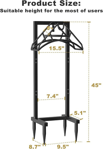 Artigarden Outdoor Garden Hose Holder Freestanding with 4 Spikes, Heavy Duty Metal Water Hose Reel Stand Hanger Rack Organizer Holds Storage 150ft Hose for Outside Yard Lawn, Black