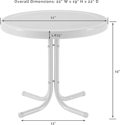 Crosley Furniture Griffith Weather Resistant Retro Metal Outdoor Side Table for Patio, Deck, Porch, Yellow