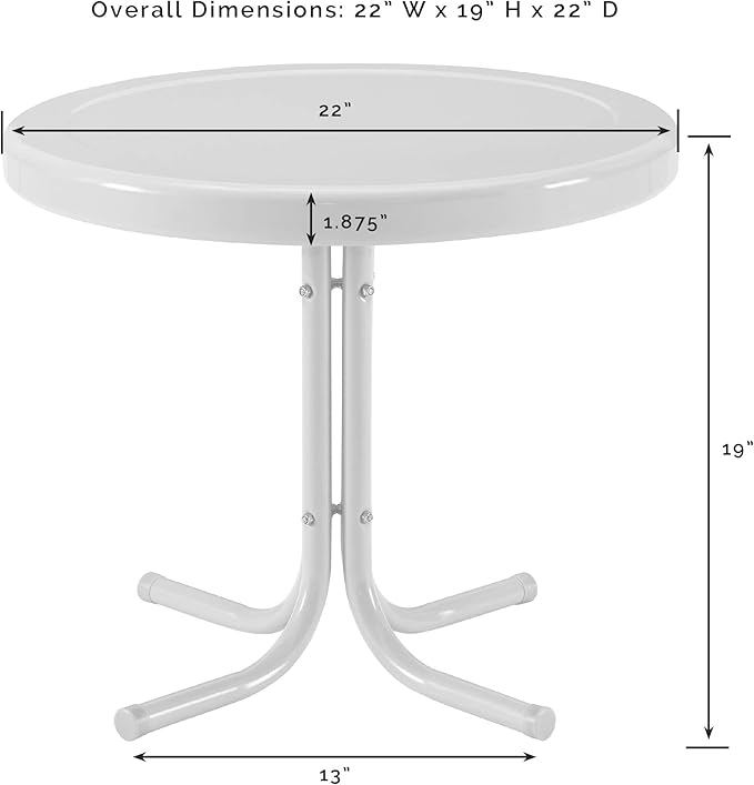 Crosley Furniture Griffith Weather Resistant Retro Metal Outdoor Side Table for Patio, Deck, Porch, Key Lime