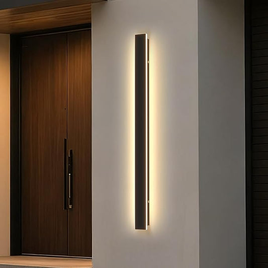 Modern Linear Outdoor Wall Light 47.3Inch 3000K IP65 Waterproof Long Strip Wall Lights Fixture Porch Lights Exterior Lighting Fixture for Patio & Front Door