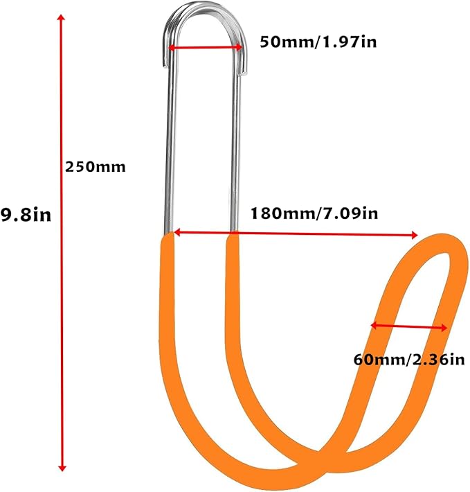 Garden Hose Holder Water Hose Hanger Wall Mounted,304Stainless Steel Solid Hose Hook Holds Up to 50Ft Garden Hose, Expandable Hose, Water Hose(Red 1pcs)
