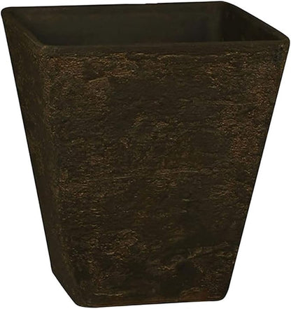 The HC Companies Tahoe Tall Square Planter - Weather-Resistant Indoor & Outdoor Plant Pot - Premium Decorative Planter Made from Crushed Stone Resin (23”H, Falcon Brown, Pack of 1)
