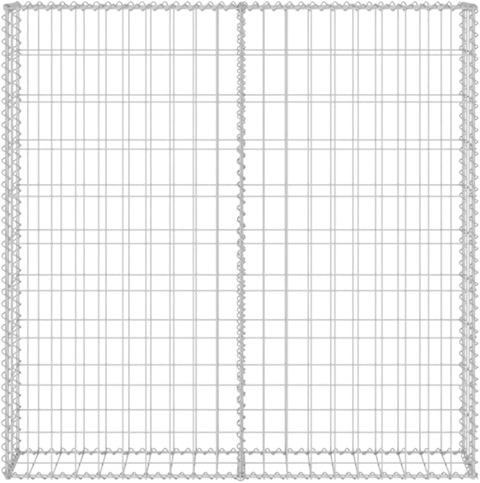 Galvanized Steel Gabion Wall with Covers, Gabion Mesh Wire Wall Panel Galvanized Steel Garden Stone Wire Basket Fencing Patio Decorative Fence, 31.5"x7.87"x39.4",-177