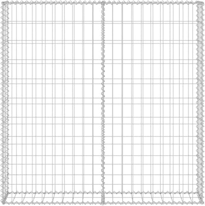 Galvanized Steel Gabion Wall with Covers, Gabion Mesh Wire Wall Panel Galvanized Steel Garden Stone Wire Basket Fencing Patio Decorative Fence, 31.5"x7.87"x39.4",-177
