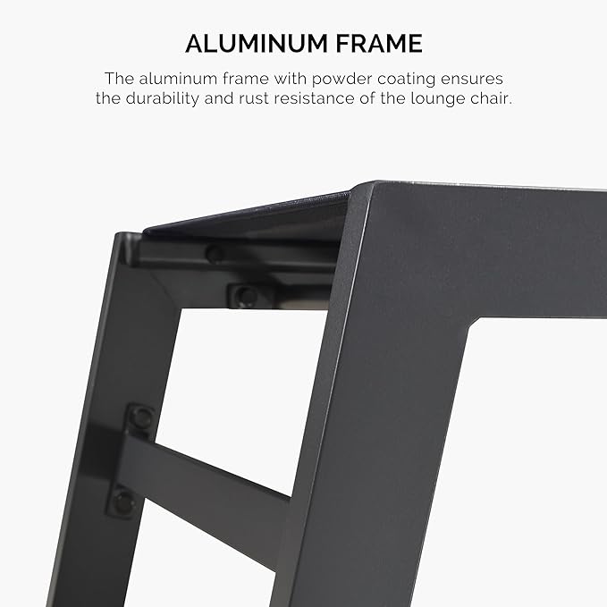 PURPLE LEAF Outdoor Patio Chaise Lounge Chair Set of 2 Chair with Rolling Wheels Lounge Chair for Patio Poolside Garden Grey