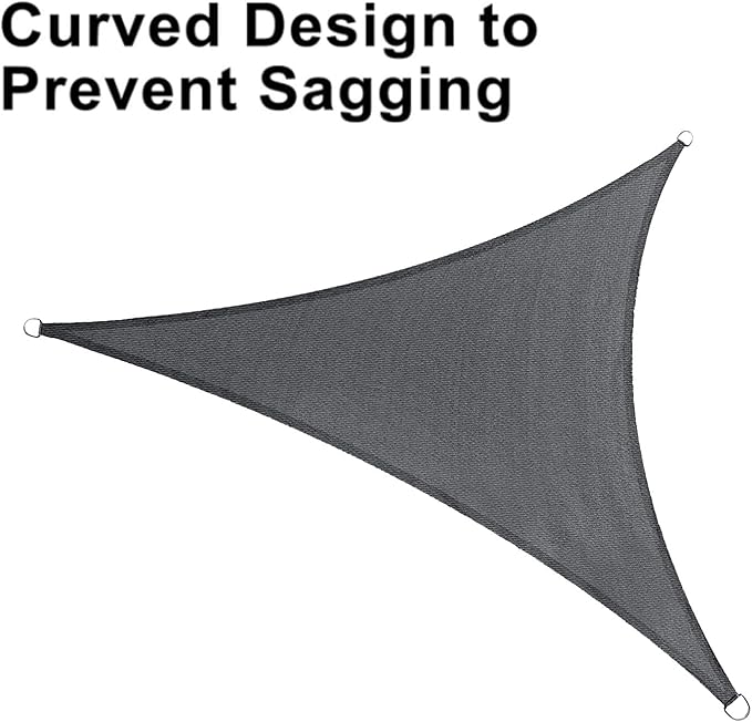 LOVE STORY Custom Size 9'x12'x15' Dark Grey Sun Shade Sail Right Triangle Sunhsade Fabric Awning Canopy for Patio Backyard Carport Pergola (Customized)