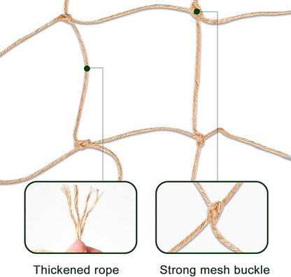 Jute Trellis Netting - Jute Netting for Garden, Heavy Duty Plant Support Netting for Climbing Plants, Cucumber, Vine, Fruits & Vegetables, Climbing Vining Plants (3.3 Ft X 6.6 Ft, 5.9 Inch Squares)