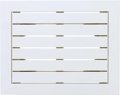 Christopher Knight Home Selma Acacia Wood Outdoor Side Table, Decorative Rectangular Small Accent Table, Weather Resistant Patio End Table for Balcony Beach Pool Side, Slatted Design, White PU