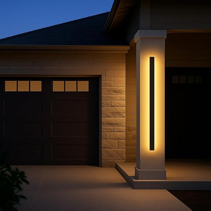 Modern Outdoor Lights, 59 Inch LED Wall Sconce, Black Waterproof Exterior Light Fixture, Single Wall Mount Lighting for Front Porch, Entryway, Garage Side Door