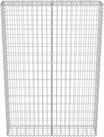 Galvanized Steel Gabion Wall with Covers, Gabion Mesh Wire Wall Panel Galvanized Steel Garden Stone Wire Basket Fencing Patio Decorative Fence, 39.4"x7.87"x59",-179