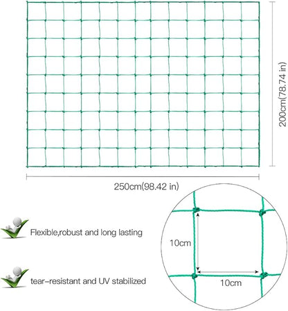 Trellis Netting, PDGROW Climbing Plant Support Net Garden Pea Bean Neting, Heavy-Duty PE Trellis Net for Cucumber, Tomato, Vegetables, Fruits, Sweet Pea Plants (6.6' x 8.2'Ft)