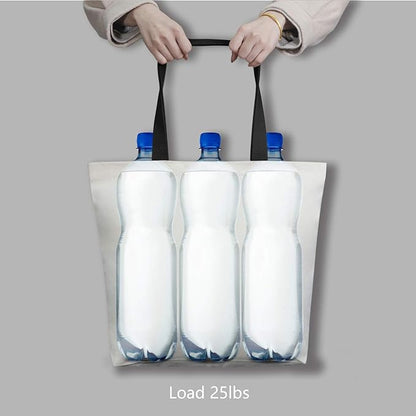TOPDesign 12-Pack Canvas Tote Bags with Magnetic Snap, Reusable Grocery Shopping Bags, DIY Your Creative Designs