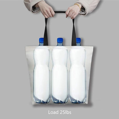 TOPDesign 2-Pack Canvas Tote Bags with Magnetic Snap, Reusable Grocery Shopping Bags, DIY Your Creative Designs