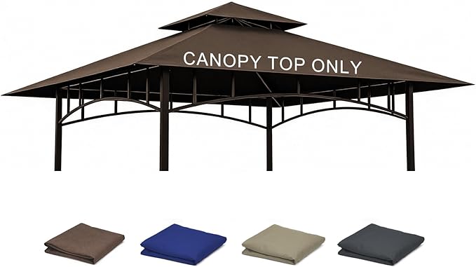 Grill Gazebo Replacement Roof, 5x8ft Outdoor BBQ Gazebo Canopy Cover, Double Tiered Grill Gazebo Replacement Roof for #L-GG001PST-F