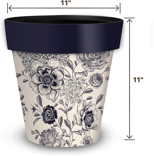 Briarwood Lane Woodcut Floral Medium Planter