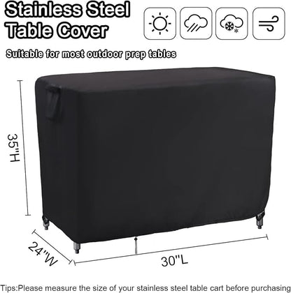 Kingling Prep Table Cover for 30 inch Keter Unity Table, Waterproof Outdoor Stainless Steel Table Cover Protection for Patio Metal Grill Work Table/Cart - 30''L x 24''W x 35''H