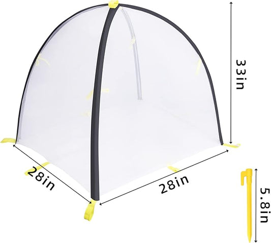 PURPLE STAR 1N 28 x28 x 33 Inch Insect Barrier Plant Tent Cover-Pest Guard Cover-Bird Barrier Netting Mesh with Stakes for Protect Plants Fruits Flower from Insect Bird Eating (1, M)