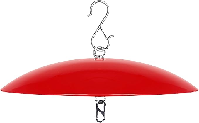 13" Hummingbird Feeder Dome Guard,Bird's Feeder Rain Cover,Squirrel Proof for Bird Feeders Pole, Smart Bird Feeders Umbrella(Bright Red), 1Pack