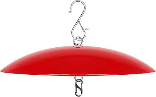 13" Hummingbird Feeder Dome Guard,Bird's Feeder Rain Cover,Squirrel Proof for Bird Feeders Pole, Smart Bird Feeders Umbrella(Bright Red), 1Pack