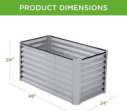 Best Choice Products 4x2x2ft Outdoor Metal Raised Garden Bed, Deep Root Planter Box for Vegetables, Flowers, Herbs w/ 119 Gallon Capacity - Moonlight Gray
