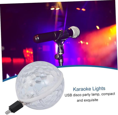 SHINEOFI Mini Crystal Led Light USB Powered Battery Operated Globe Light Disco Ball Balloons Stage