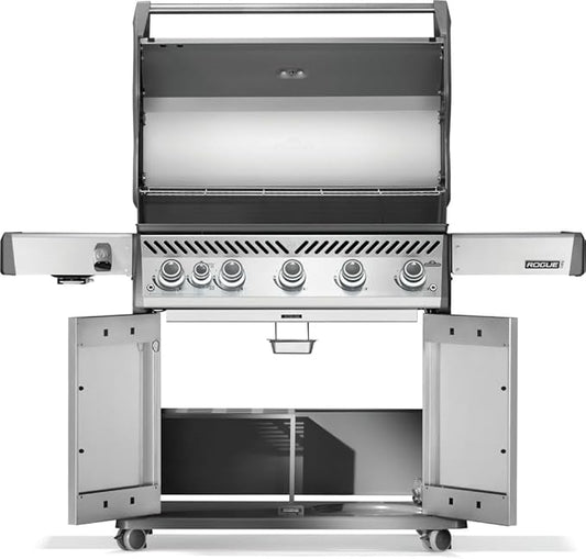 Napoleon Rogue PRO 625 Propane Gas Grill with Infrared Side Burner, Stainless Steel, Durable 6-Burner Gas BBQ