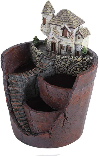 Succulent Plant Pot Container Herb Flower Basket Planter Home Garden Decor, Sky Garden Planter Herb Flower Cactus Succulent Plant Resin Pot Box Container(Cottages)