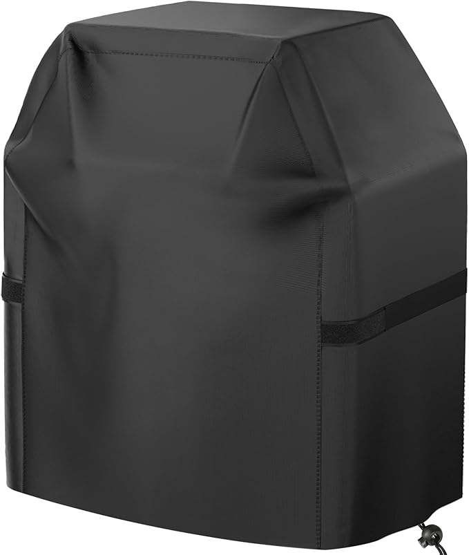 Grill Cover, 40 inch Small Gas Grill Cover for Outdoor Grill, Waterproof, Weather Resistant, UV & Fade Resistant, BBQ Grill Cover with Hook and Loop Straps, Black
