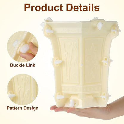 YARNOW DIY Hexagonal Concrete Planter Mold - Durable Thickened Plastic Flower Pot Mold for Crafting, Resin, and Cement Projects