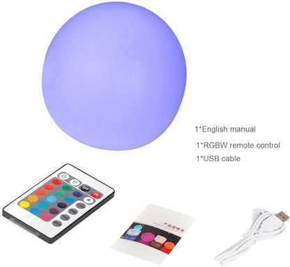 LED Mood Ball Light, Rechargeable LED Bedside Table Lamp,Night Light with 16 Color Change and 4 Flash Modes,Suits for Outdoor Indoor Decoration (12CM/4.7 inch Ball)