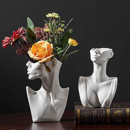 Grainrain Lady Silicone Planter Molds for Concrete Large Vase Mold Epoxy Resin Plaster Cement Clay Resin Craft Home Decor (CK001)