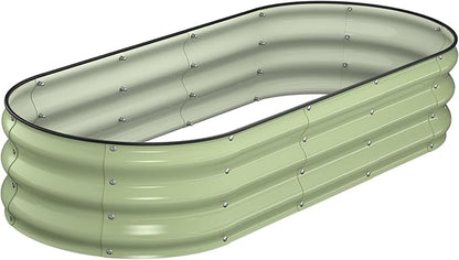 Winpull Raised Garden Bed Kit, 5x2x1 ft Galvanized Planter Box Outdoor with Safety Edging, Large Metal Raised Beds for Gardening Vegetables Flower Fruits (Avocado Green)